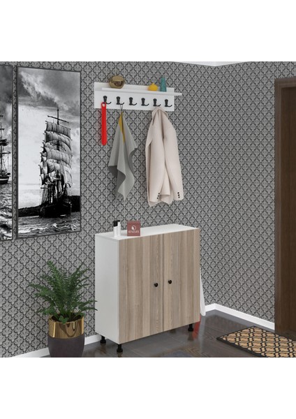 Kenzlife Portmanto Ayakkabılık ve Askılık Sandal5 Crdbyz 83*120*32 Otuz Çift Ayakkabı Kapasitesi