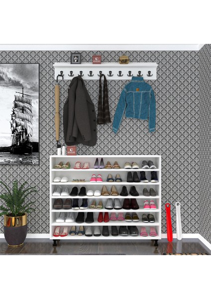 Kenzlife Portmanto Ayakkabılık ve Askılık Sandal6 Gribyz 98*120*32 Otuzaltı Çift Ayakkabı Kapasitesi fiyatları