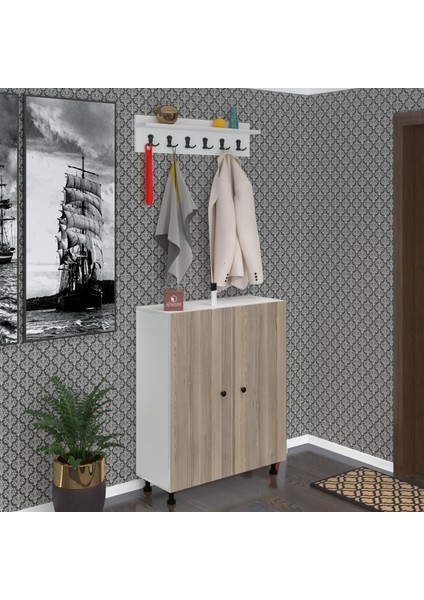 Kenzlife Portmanto Ayakkabılık ve Askılık Sandal6 Crdbyz 98*120*32 Otuzaltı Çift Ayakkabı Kapasitesi