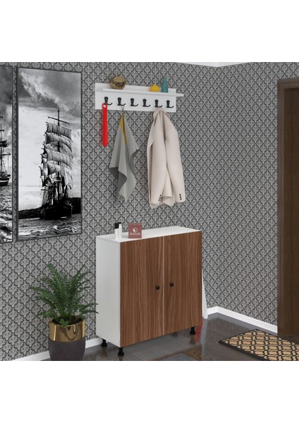 Kenzlife Portmanto Ayakkabılık ve Askılık Sandal5 Cvzbyz 83*120*32 Otuz Çift Ayakkabı Kapasitesi