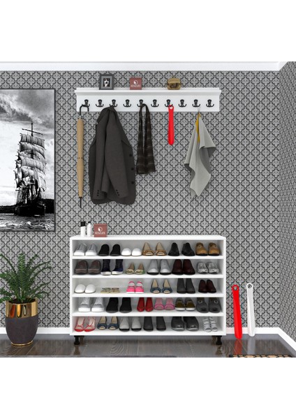 Kenzlife Portmanto Ayakkabılık ve Askılık Sandal5 Cvzbyz 83*120*32 Otuz Çift Ayakkabı Kapasitesi fiyatları