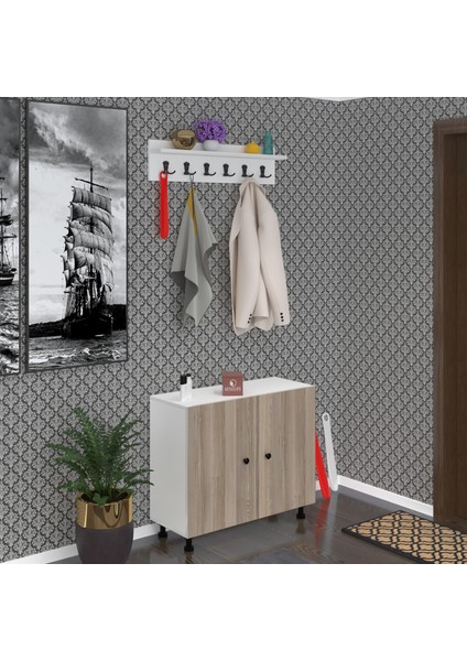 Kenzlife Portmanto Ayakkabılık ve Askılık Sandal4 Crdbyz 68*120*32 Yirmidört Çift Ayakkabı Kapasitesi