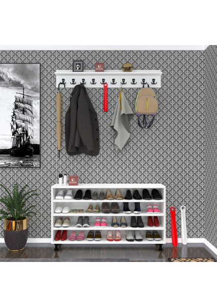 Kenzlife Portmanto Ayakkabılık ve Askılık Sandal4 Crdbyz 68*120*32 Yirmidört Çift Ayakkabı Kapasitesi fiyatları