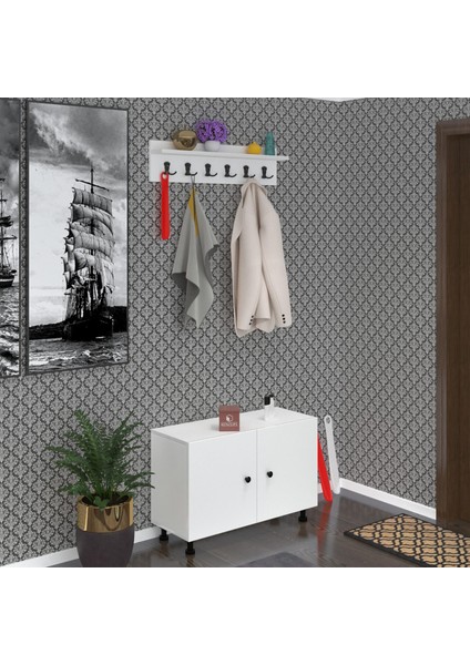 Kenzlife Portmanto Ayakkabılık ve Askılık Tomak3 Byzbyz 53*100*32 Onbeş Çift Ayakkabı Kapasitesi
