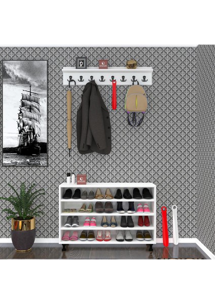 Kenzlife Portmanto Ayakkabılık ve Askılık Tomak4 Cvzbyz 68*100*32 Yirmi Çift Ayakkabı Kapasitesi fiyatları