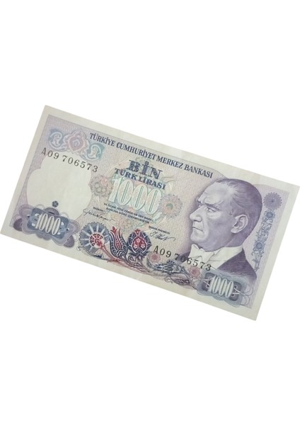 A Serisi 7. Emisyon 1000 Türk Lirası Eski Koleksiyon Kağıt Para. Eski Para. Antika Para. Darpane Hobi Hediye Antika Darpane