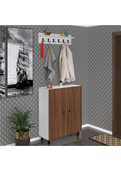 Kenzlife Portmanto Ayakkabılık ve Askılık Tomak6 Cvzbyz 98*100*32 Otuz Çift Ayakkabı Kapasitesi