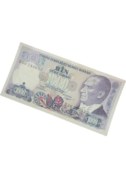 B Serisi 7. Emisyon 1000 Türk Lirası Eski Koleksiyon Kağıt Para. Eski Para. Antika Para. Darpane Hobi Hediye Antika Darpane