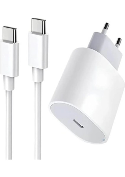 Iphone 15 Plus Uyumlu 25W Hızlı Şarj Aleti Adaptör + Kablo (1m)