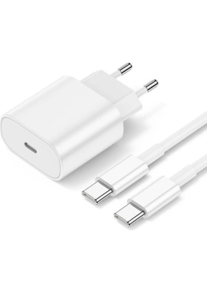 Iphone 15 Plus Uyumlu 25W Hızlı Şarj Aleti Adaptör + Kablo (1m)