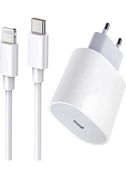 Iphone 14 Plus Uyumlu 25W Hızlı Şarj Aleti Adaptör + Kablo (1m)
