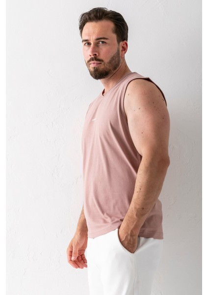 Erkek Bisiklet Yaka John Borners Baskılı Kolsuz T-Shirt Pudra - 2752 fırsatları