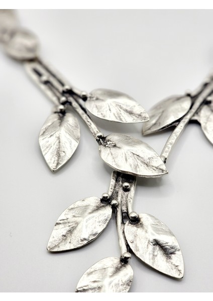 Zamak Metal ( 0 Nikel ) 925 Gümüş Kaplama Yaprak Figür Model Kolye fırsatları