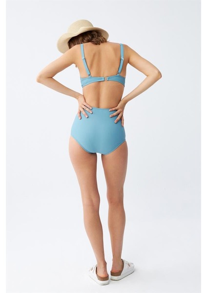 Modaserdem Akbeniz Kadın Basic Turkuaz Pedli Yüksek Bel Bikini Takımı indirimleri