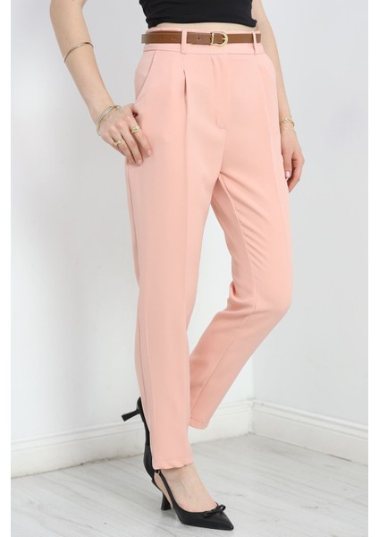 Kemerli Double Pantolon Pudra