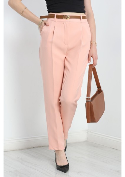 Kemerli Double Pantolon Pudra