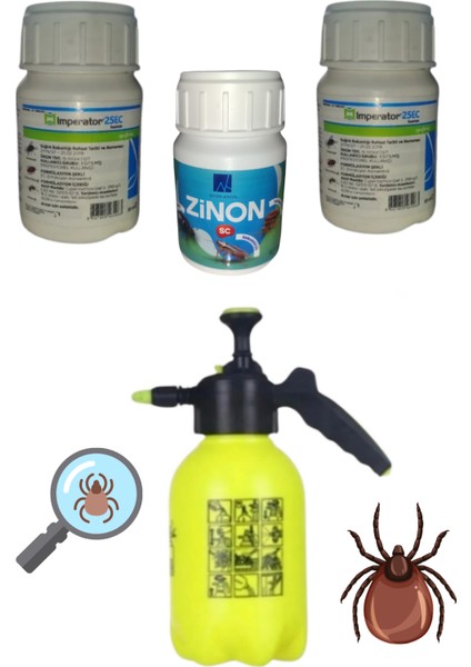 Kene Tahtakurusu Ilaçlama Seti/imperator 50ML 2 Adet/zinon 50ML/2LT Pompası