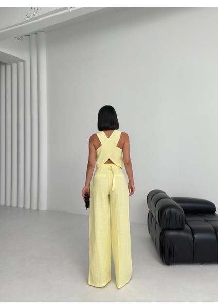 Grip&hug Keten Sirti Çapraz Geçi̇şli̇ Cepken Pantolon Takim fiyatları