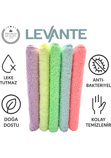 Mikrofiber Pastel Seri Temizlik ve Kurulama Bezi 2'si 1 Arada 5’li Set | 35X40 cm fırsatları