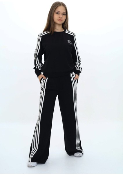 Kız Çocuk %100 Pamuk 2 Iplik Kompakt Penye Kumaş Eşofman Takım - Aüt - 2032