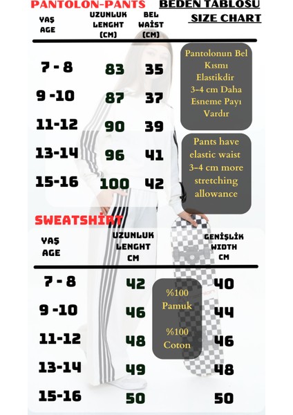 Kız Çocuk %100 Pamuk 2 Iplik Kompakt Penye Kumaş Eşofman Takım - Aüt - 2032