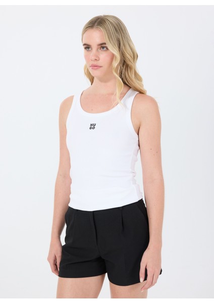 Bisiklet Yaka Düz Beyaz Kadın Atlet 50514489 modelleri