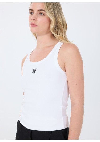 Bisiklet Yaka Düz Beyaz Kadın Atlet 50514489 fırsatları