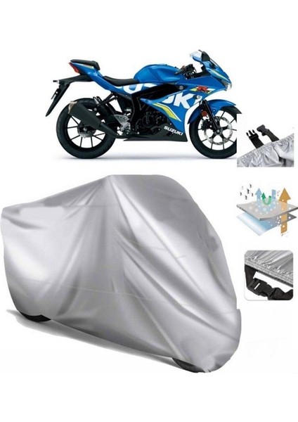 Suzuki Gsx-R 125 Arka Çanta (Bağlantı Tokalı) Uyumlu Solarblock Prime Motosiklet Brandası Örtüsü