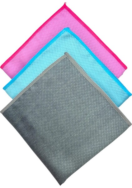 Premium Diamond Mikrofiber Cam ve Temizlik Bezi 3’lü Set – 40X40 cm | Tüy & Iz Yapmaz
