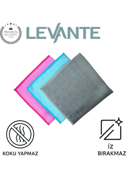 Premium Diamond Mikrofiber Cam ve Temizlik Bezi 3’lü Set – 40X40 cm | Tüy & Iz Yapmaz