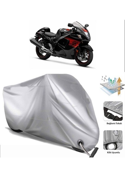 Suzuki Gsx-R 1300 Hayabusa (Bağlantı Tokalı) Uyumlu Solarblock Prime Motosiklet Brandası Örtüsü