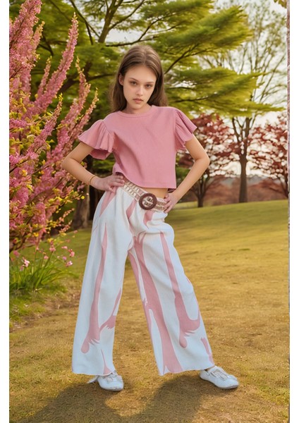 Çocuk %100 Pamuk Ikili Alt&üst TAKIM-PANTOLON-BLUZ-AÜT-0036