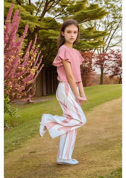 Çocuk %100 Pamuk Ikili Alt&üst TAKIM-PANTOLON-BLUZ-AÜT-0036