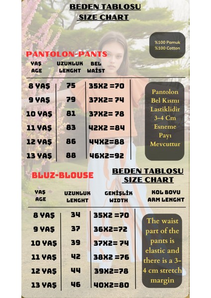 Çocuk %100 Pamuk Ikili Alt&üst TAKIM-PANTOLON-BLUZ-AÜT-0036 modelleri