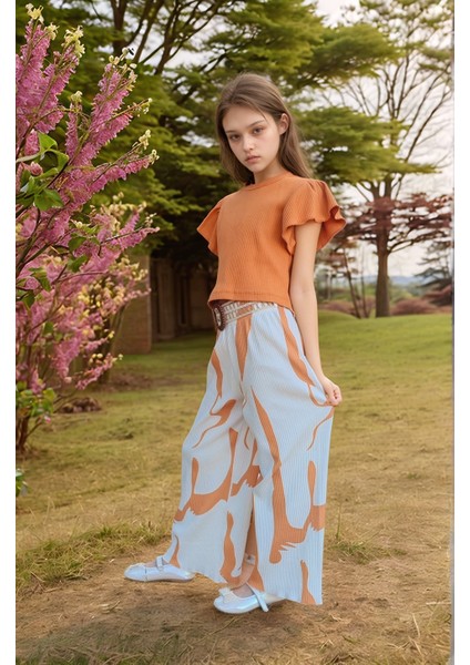 Çocuk %100 Pamuk Ikili Alt&üst TAKIM-PANTOLON-BLUZ-AÜT-0036