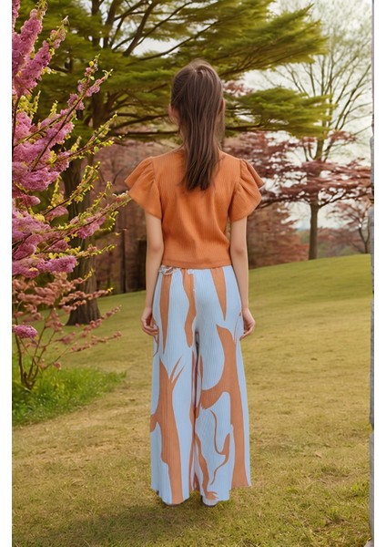 Çocuk %100 Pamuk Ikili Alt&üst TAKIM-PANTOLON-BLUZ-AÜT-0036