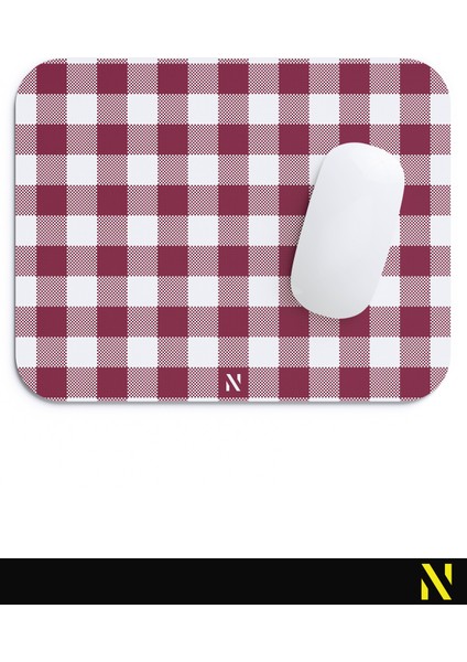 Bordo Ekose Pötikare Desenli Ergonomik Mouse Pad - 23 x 19 cm - Kaymaz Taban Ev ve Ofis Kullanımı Fare Altlığı Mousepad fırsatları
