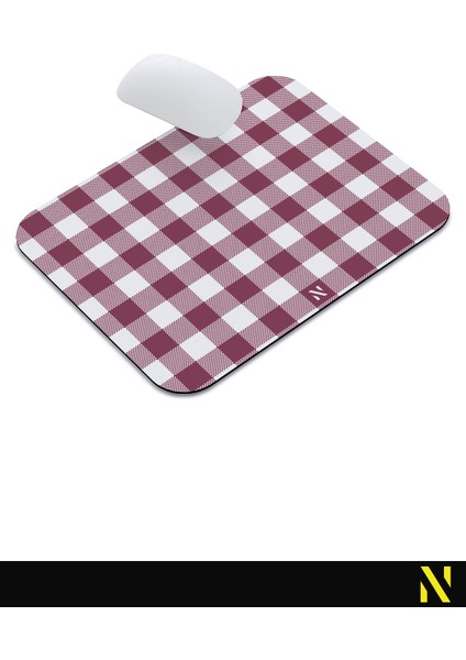 Bordo Ekose Pötikare Desenli Ergonomik Mouse Pad - 23 x 19 cm - Kaymaz Taban Ev ve Ofis Kullanımı Fare Altlığı Mousepad indirimleri