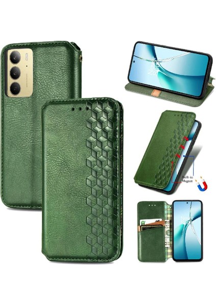 Realme C75 4g Deri Kılıf Flip Kapak Için Flip Case Zarif Iş (Yurt Dışından)