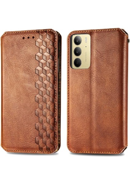Realme C75 4g Deri Kılıf Flip Kapak Için Flip Case Zarif Iş (Yurt Dışından)