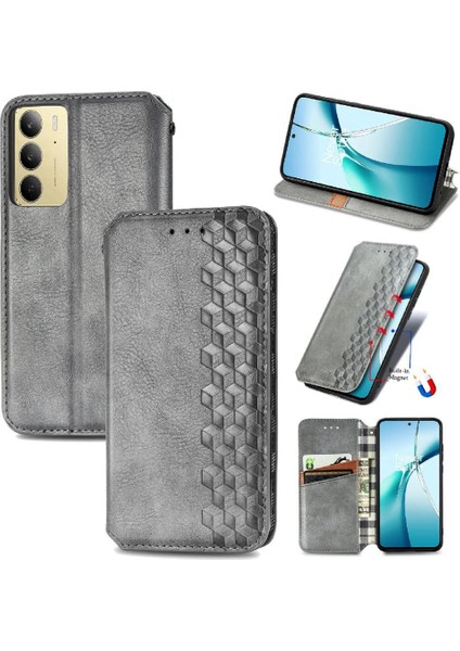 Realme C75 4g Deri Kılıf Flip Kapak Için Flip Case Zarif Iş (Yurt Dışından)