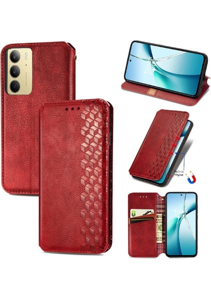 Realme C75 4g Deri Kılıf Flip Kapak Için Flip Case Zarif Iş (Yurt Dışından)