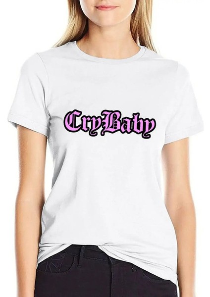 Crybaby Pembe Tişört Artı Boyutlar Vintage Hippi Giysileri Womenolor Için Siyah Tişörtler: Beyaz/boyut (Abd) (Yurt Dışından)