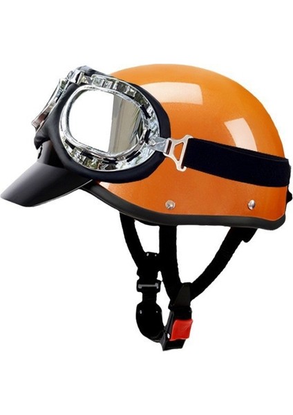 Harley Retro Motosiklet Bisiklet Şapkası Yaz Nefes Alabilen Erkek ve Kadın Yarım Kask (Yurt Dışından)