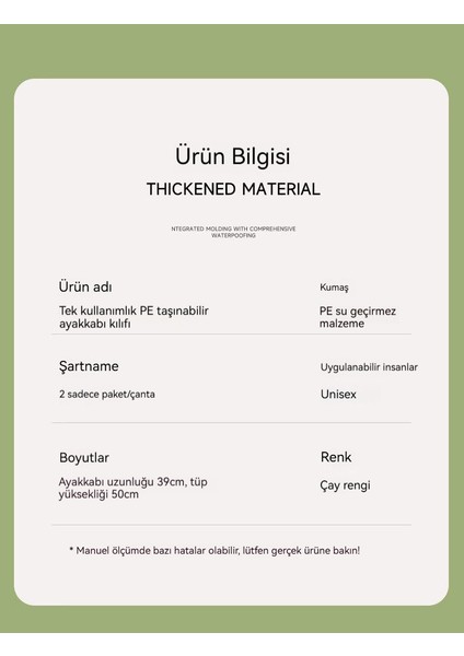 Tek Kullanımlık Ayakkabı Kılıfı Su Geçirmez Yağmur Ayakkabı Kılıfı (Yurt Dışından) modelleri