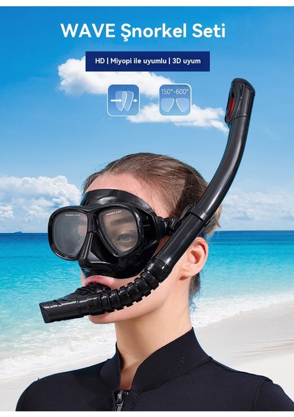 Şnorkel Büyük Çerçeve Profesyonel Şnorkel Iki Parçalı Silikon Dalış Gözlüğü Seti (Yurt Dışından) fiyatları