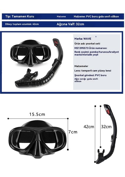 Şnorkel Büyük Çerçeve Profesyonel Şnorkel Iki Parçalı Silikon Dalış Gözlüğü Seti (Yurt Dışından) indirimleri