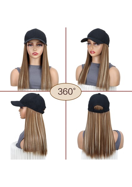 Kadın Beyzbol Şapkası Düz Saç Tek Parça Dekoratif Peruk (Yurt Dışından) fırsatları