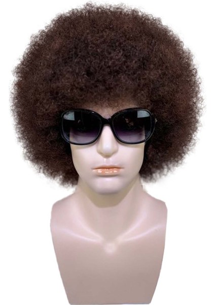Avrupa ve Amerikan Erkek Yüksek Sıcaklık Küçük Rulo Kabarık Kısa Kıvırcık Saç Peruk Başlık (Yurt Dışından)
