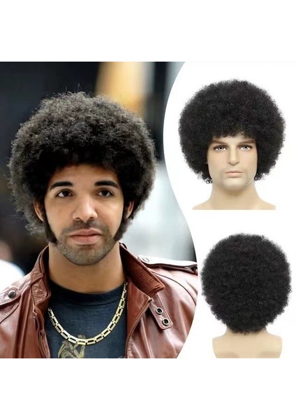 Avrupa ve Amerikan Erkek Yüksek Sıcaklık Küçük Rulo Kabarık Kısa Kıvırcık Saç Peruk Başlık (Yurt Dışından) fiyatları